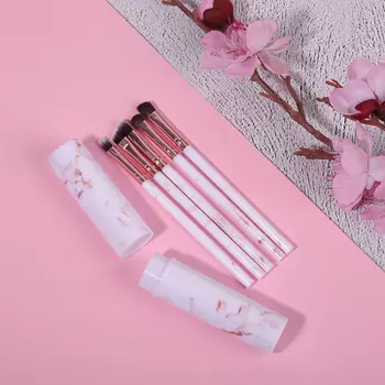 Кисти для макияжа 5 штук в футляре ЮниLook, 15 см, ворс нейлон, 2 -3 цвета