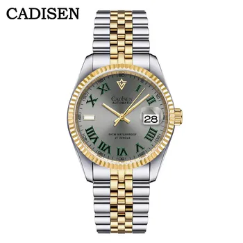 CADISEN 8211 новые роскошные мужские часы с коробкой 5ATM, водонепроницаемые автоматические мужские механические часы белый
