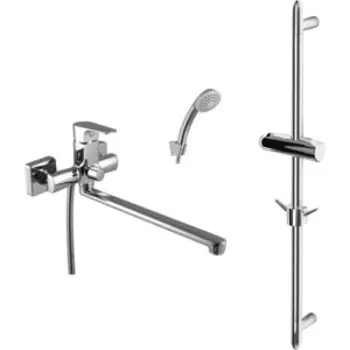 Смеситель для ванны Lemark Plus Factor с душем, хром (LM1651C, LM8063C)