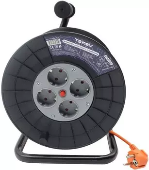 Удлинитель TOKOV ELECTRIC TKE-SK20-075-Z на катушке 4х20м с заземл. 6А IP20 3х0.75