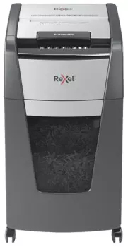 Уничтожитель бумаг Rexel Optimum Auto+ 300M секр.4/P-5, фрагменты 2x15мм/300л/60лтр., скрепки/скобы/плкарты