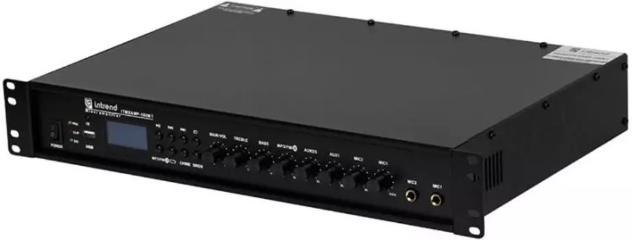 Усилитель INTREND ITMXAMP-180MT MP3, тюнер, USB, Bluetooth, 2хMic/3хLine входы, 1хLine выход,180 Вт, 8Ом/100V, IR-пульт в комплекте