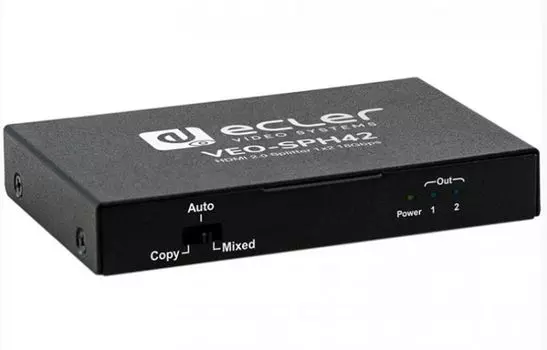 Усилитель-распределитель Ecler VEO-SPH42 1:2 сигналов HDMI 2.0 с 3D, HDCP, HDR 10 и управлением EDID