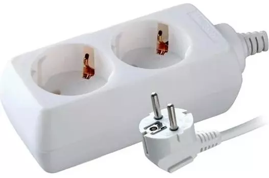 Удлинитель VOLSTEN S 2x1.5-Z 2 розетки, 1,5 м, 16А, 3500Вт, белый