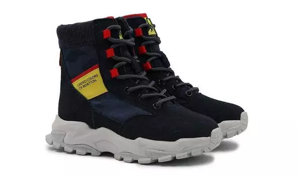 Детские высокие ботинки United Colors of Benetton (Chunky Sole BTK127205), синие