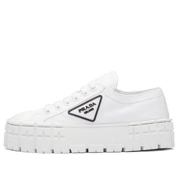 Кроссовки double wheel re-nylon gabardine sneakers 'white' Prada, белый