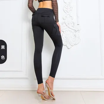 High waisted tight fitting casual shorts M темно-синий