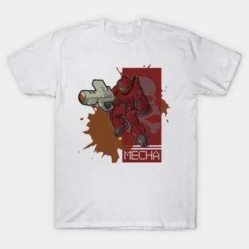 T Shirt Women Red Mecha Harajuku Print Kawaii Tshirt Summer Short Sleeve Female T-Shirt Top Tee S