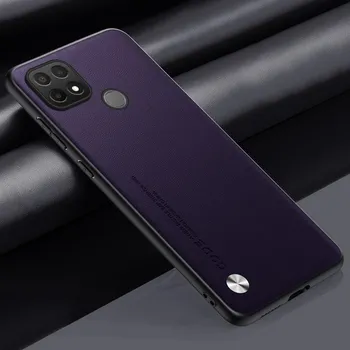 Роскошный чехол из искусственной кожи для OPPO A15 A15S A35, задняя крышка, силиконовый противоударный защитный чехол для телефона Realme C21 C21Y C25Y Coque For OPPO A15 чёрный