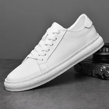 Fashion Brand Men Casual Shoes Leather Flats Soft Increase 6cm Shoes Top Quality Outdoor Shoes Men Sneakers Walking Shoes Tennis Shoes 38 чёрный