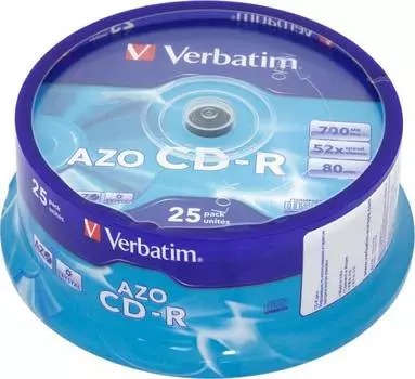 Диск CD-R Verbatim 700Mb 52x (cake box 25шт) (43352)