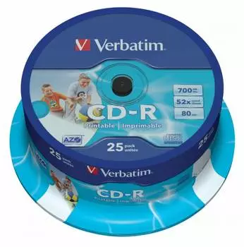 Диск CD-R Verbatim 700Mb 52x (cake box 25шт) (43439)
