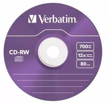 Диск CD-RW Verbatim 700Mb 12x (slim case 5шт) (43167)