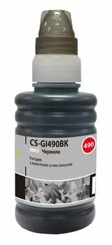 Чернила Cactus CS-GI490BK GI-490 черный фл. 100мл для Canon Pixma G1400/G2400/G3400