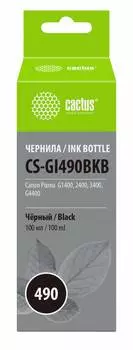 Чернила Cactus CS-GI490BKB GI-490 черный фл. 100мл для Canon Pixma G1400/G2400/G3400