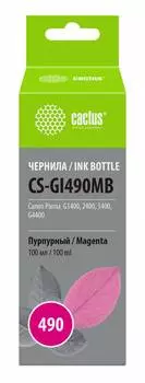 Чернила Cactus CS-GI490MB GI-490 пурпурный фл. 100мл для Canon Pixma G1400/G2400/G3400