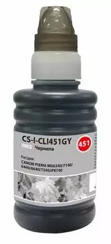 Чернила Cactus CS-I-CLI451GY серый фл. 100мл для Canon Pixma iP8740/MG6340/MG6440/MG6640/MG7140/MG7540
