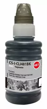 Чернила Cactus CS-I-CLI481BK черный фл. 100мл для Canon Pixma TR7540/TR8540/TS6140/TS8140/TS9140