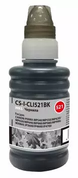 Чернила Cactus CS-I-CLI521BK черный фл. 100мл для Canon Pixma MP540/MP550/MP620/MP630/MP640
