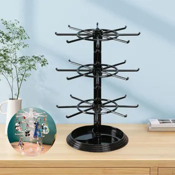 Bracelet Display Stand 3 Layer Rotating Jewelry for Dressing Table Bangle белый