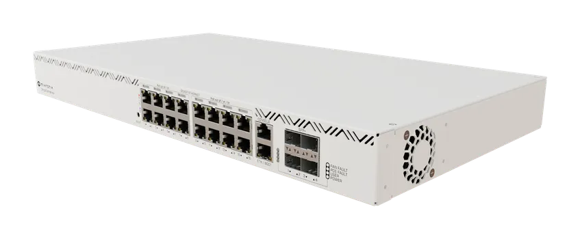 Коммутатор MikroTik Cloud Router Switch CRS320-8P-8B-4S+RM, управляемый, кол-во портов: 17x1 Гбит/с, кол-во SFP/uplink: SFP+ 4x10 Гбит/с, установка в стойку, PoE: 16x90 Вт (макс. 600 Вт) (CRS320-8P-8B-4S+RM)