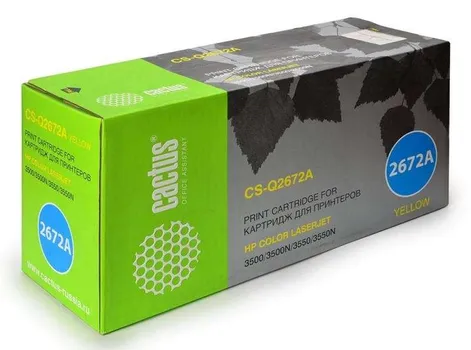 Картридж Cactus CS-Q2672AR для HP CLJ 3500/3550/3700 желтый 4000стр.