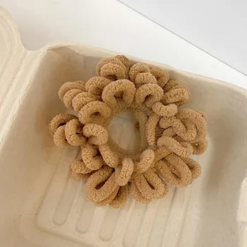 Autumn Hair Bands for Women Solid Color Plush Ponytail Rubber Band Elastic Hair Accessories Female Girl Hair Accessories One Size