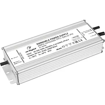 Блок питания ARPV-UH24500-PFC-DALI2-PH (24V, 20.8A, 500W) (Arlight, IP67 Металл) 039955