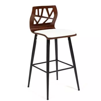 Барный стул TAIGA (mod.4042B) орех/белый (дерево / экокожа) Tetchair 112752 13661