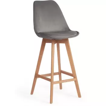 Барный стул Tetchair TULIP (Вельвет,Дерево /Серый)