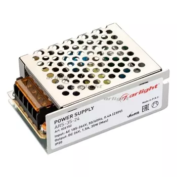 Блок питания ARS-35-24 (24V, 1.5A, 35W) (Arlight, IP20 Сетка) 026152