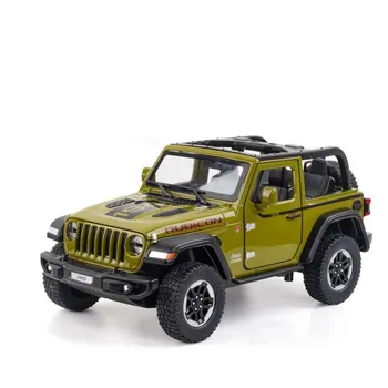 Масштаб 1/20 Jeep Wrangler Rubicon литые модели автомобилей из сплава металлические игрушечные внедорожники модель автомобиля имитационная коллекция детский подарок чёрный