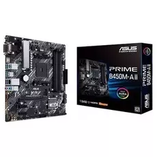 Материнская плата mATX ASUS PRIME B450M-A II (AM4,AMD B450,4*DDR4(3200),6*SATA 6G RAID,M.2,3*PCI-E,7.1CH,GLan,6*USB 3.1,D-Sub/DVI/HDMI) RTL