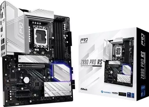Материнская плата ATX ASRock Z890 PRO RS (LGA1851, Z890, 4*DDR5 (9066), 4*SATA, 4*M.2, 3*USB 3.2, 4*USB 2.0, 2*USB Type-C, PCIe x16, 2*PCIe x4, HDMI,