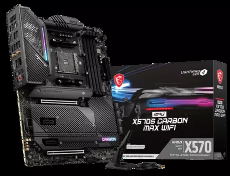 Материнская плата ATX MSI MPG X570S CARBON MAX WIFI (AM4, AMD X570, 4*DDR4 (5300), 8*SATA 6G RAID, 4*M.2, 4*PCIE, 2.5Glan, WiFi, BT, HDMI, USB Type-C,