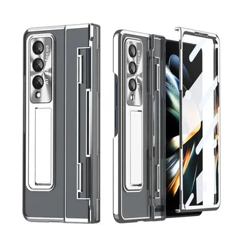 Противоударный 360-градусный защитный чехол для всего тела для Samsung Galaxy Z Fold 4 Fold3 Fold4 Fold 3 5g, чехол из закаленного стекла for Samsung Z Fold 4 синий