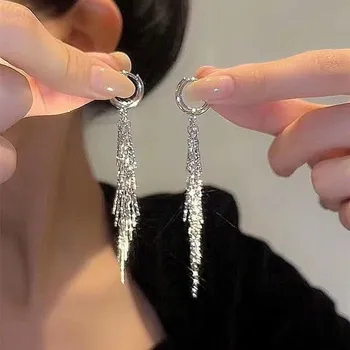 Роскошные длинные серьги-кисточки, преувеличенные металлические серьги-пряжки, цепочка, серьги-подвески для женщин, модные аксессуары для вечеринок, подарки аэро