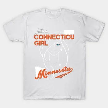 T Shirt Women Connecticut Minnesota Harajuku Print Kawaii Tshirt Summer Short Sleeve Female T-Shirt Top Tee S розовый