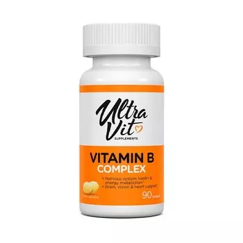 Витамины группы В UltraVit/VPLAB Vitamin B complex, В1, B2, B6, B12, 90 капсул