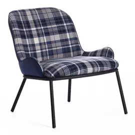 Кресло TC Duken 79х59х66 см синий/синяя шотландка/черный