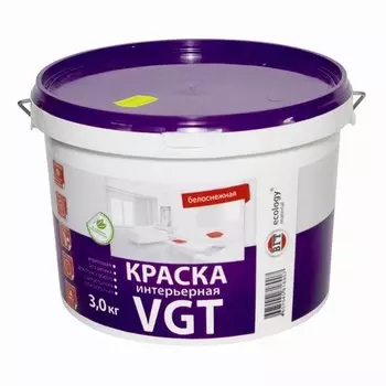 VGT ВД-АК-2180 15 кг, Краска интерьерная акриловая для стен (белоснежная)