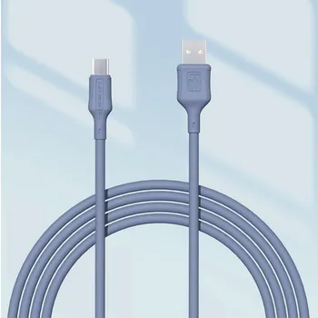 KEYSION USB-кабель 8 мм 3A Кабель для быстрой зарядки Type-C для Samsung S23 S22 Жидкостное силиконовое зарядное устройство для зарядки данных Телефонный кабель USB C для Xiaomi Redmi Huawei 1m зелёный