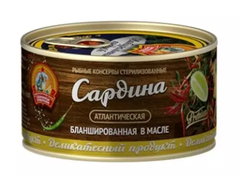 Сардина сохраним традиции 240 г бланшированная в масле ж/б гост