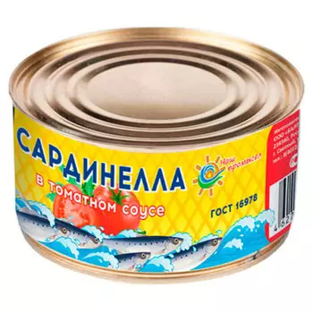 Сардинелла наш промысел 240г в томатном соусеж/б