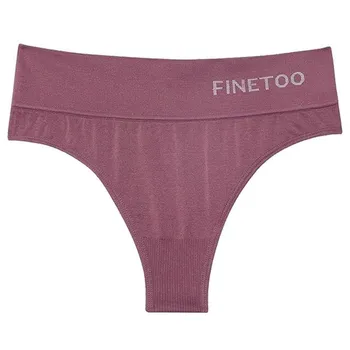 FINETOO нижнее белье M-2XL, трусики-стринги с высокой талией, бесшовные трусики с контролем живота, корректирующее нижнее белье, женские трусики-стринги XL-2XL красный