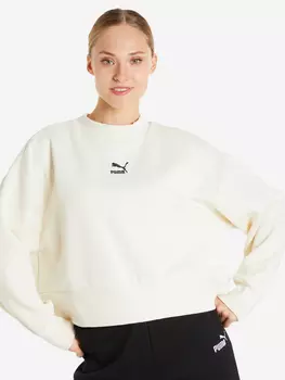 Толстовка женская PUMA Classics Fashion Oversized Crew, Белый, размер 42-44