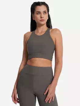 Топ бра спортивный Demix HighFlow Yoga Longline, Серый