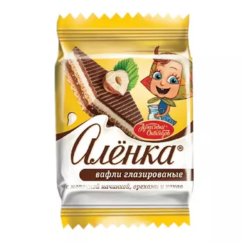 Вафли Рот Фронт Аленка с молочной начинкой орехи-какао, 20 г