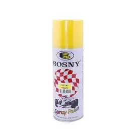 Краска аэрозольная, Bosny, №41, акрилово-эпоксидная, универсальная, глянцевая, желтая, 0.4 кг