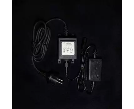 Трансформатор 30W с Выпрямителем для Нитей 24В, до 600 LED, Провод Черный Каучук, IP65